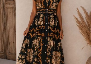 boho chic maxi φόρεμα Βelleza μαύρο - PerfectDress.gr - 