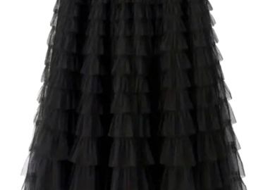 boho chic maxi φούστα τούλι Frilly black - PerfectDress.gr - 