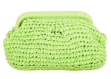 boho chic πλεκτό τσαντάκι πράσινο lime - PerfectDress.gr - 