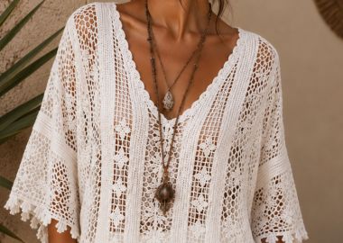boho crochet cotton μπλούζα Tijuana - PerfectDress.gr - 