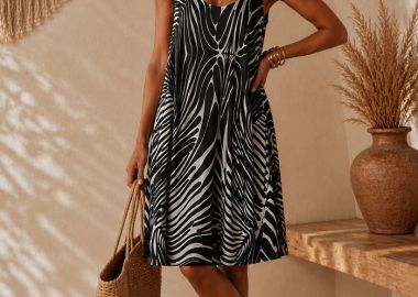 boho ελαστικό summer dress Camille μαύρο - PerfectDress.gr - 