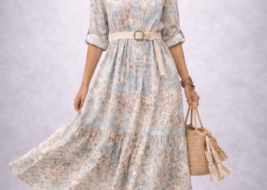 boho floral cotton φόρεμα Faye - PerfectDress.gr - 