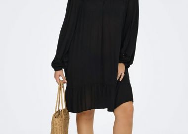 Boho φόρεμα με κέντημα λουλούδι σε χρώμα μαύρο -  - 