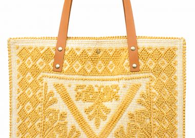 boho καλοκαιρινή υφαντή τσάντα Tunise κίτρινο - PerfectDress.gr - 
