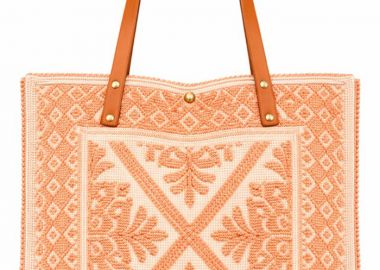 boho καλοκαιρινή υφαντή τσάντα Tunise peach - PerfectDress.gr - 