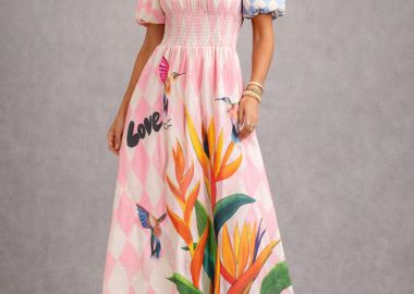 boho linen maxi φόρεμα Bahia - PerfectDress.gr - 