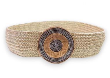 boho luxe ελαστική ζώνη ψάθα Target μπεζ - PerfectDress.gr - 