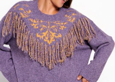 Boho πλεκτή μπλούζα με μοτίβο - FUNKY BUDDHA - 