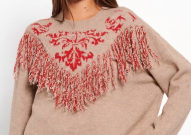 Boho πλεκτή μπλούζα με μοτίβο - FUNKY BUDDHA - 