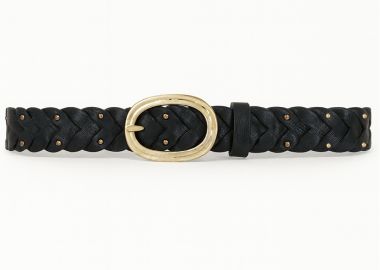 boho πλεκτή ζωνη με τρουκ Memphis μαύρο - PerfectDress.gr - 