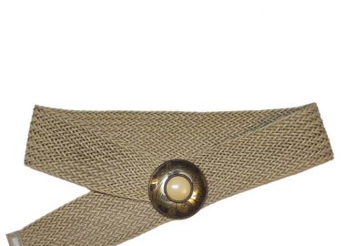 boho πλεκτή ζώνη Monica beige - PerfectDress.gr - 