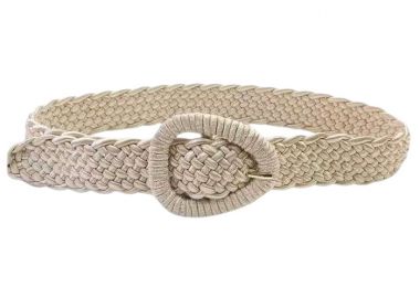 boho πλεκτή ζώνη rayon Malta μπεζ - PerfectDress.gr - 