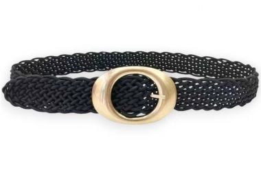 boho πλεκτή ζώνη Tracy μαύρο - PerfectDress.gr - 