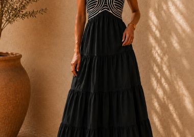 boho queen φόρεμα Hemera μαύρο - PerfectDress.gr - 