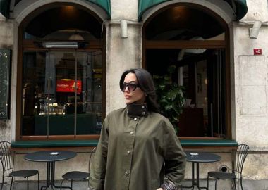 BOIKA γυναικείo τζάκετ υφασμάτινη χακί μακρύ με κουμπιά - SOU - 