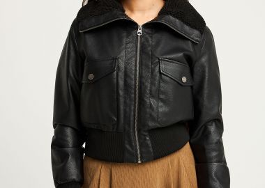 Bomber jacket από οικολογικό δέρμα (PU) - FUNKY BUDDHA - 