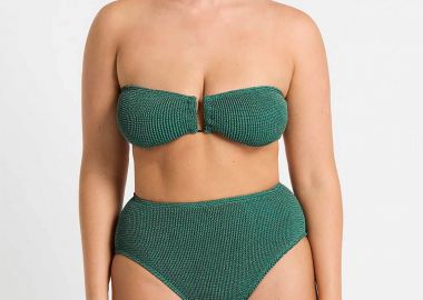bond-eye γυναικείο μπικίνι τοπ strapless μονόχρωμο με μεταλλική λεπτομέρεια μπροστά 