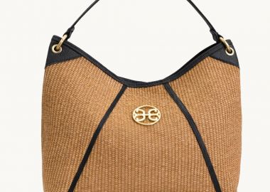 Bonendis Capri Tote in Raffia & Black Leather Μπέζ - Bonendis - 