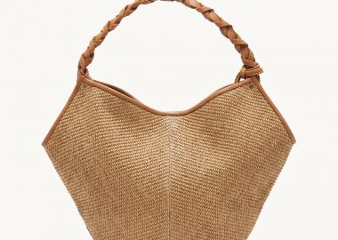 Bonendis Helena Small in Raffia & Tabac Leather Πούρου - Bonendis - 