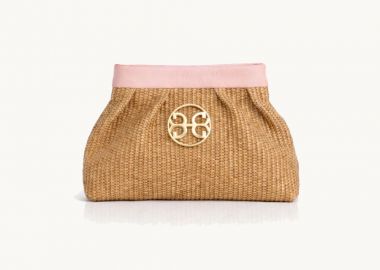 Bonendis Kiss Small in Raffia & Pink Leather Ρόζ - Bonendis - 