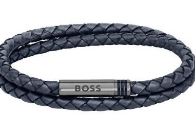 BOSS Βραχιόλι από ανοξείδωτο ατσάλι & δέρμα Blue 1580494 - Boss Accessories - 