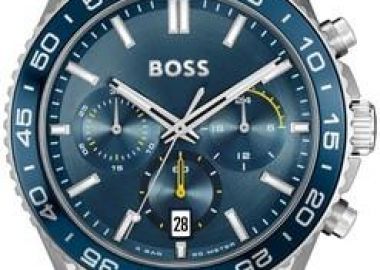 BOSS Mens Chronograph - 1514143, Silver case with Stainless Steel Bracelet - Boss - 