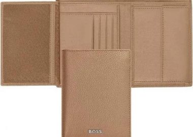 BOSS Πορτοφόλι από δέρμα Camel HLO416X - Boss Accessories - 