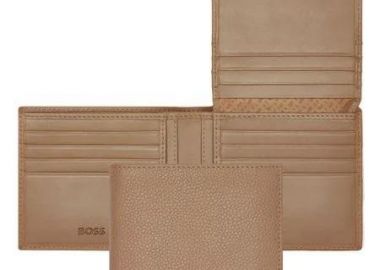 BOSS Πορτοφόλι από δέρμα Camel HLY416X - Boss Accessories - 