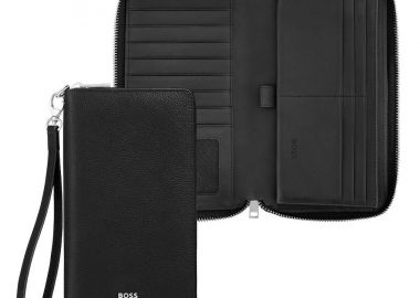 BOSS Πορτοφόλι Ταξιδίου από δέρμα Black HLL518A - Boss Accessories - 