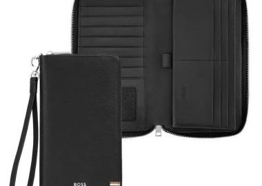 BOSS Πορτοφόλι Ταξιδίου από δέρμα Black HLL521A - Boss Accessories - 