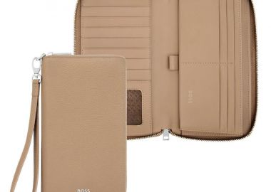 BOSS Πορτοφόλι Ταξιδίου από δέρμα Camel HLL518X - Boss Accessories - 