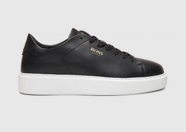 Boss Shoes ανδρικά δερμάτινα sneakers με λογότυπο - D5720 Μαύρο - BOSS SHOES - 