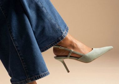 BOTEGGA 22 Μυτερές Slingback γόβες με λεπτό τακούνι - MBA202 - Σουέντ μέντα πράσινο - BOTEGGA 22 - 