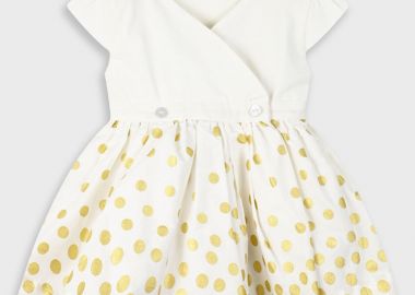 Boutique φόρεμα διπλής όψης για βρεφικό κορίτσι - Εκρού 44-225479-7 - energiers - 