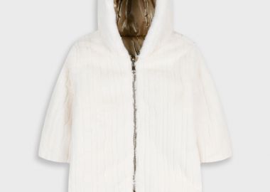 Boutique μπουφάν διπλής όψης - ΚΡΕΜ 44-125480-1 - 44-125480-1-68-cm-krem - energiers - 