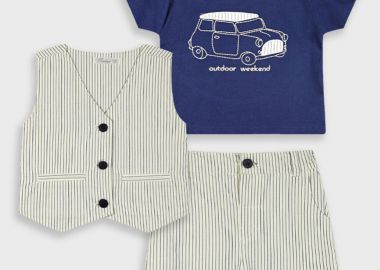 Boutique σετ για βρεφικό αγόρι - Ριγέ 41-225499-0 - energiers - 