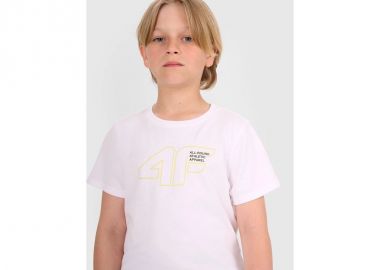 Boys' tshirt with print 4F 4FJWAW25TTSHM241710S - 4f - 