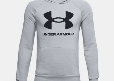 BOYS' UA RIVAL FLEECE BIG LOGO HOODIE ΓΚΡΙ - UNDER ARMOUR - 