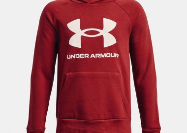 BOYS' UA RIVAL FLEECE BIG LOGO HOODIE ΚΟΚΚΙΝΟ - UNDER ARMOUR - 