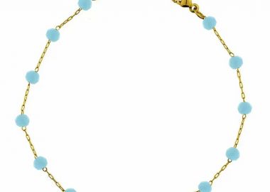 Βραχιόλι Αλυσίδα Ροζάριο Από Ανοξείδωτο Ατσάλι Επιχρυσωμένο 24K TA22518 19cm - AMOR AMOR - 