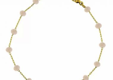 Βραχιόλι Αλυσίδα Ροζάριο Από Ανοξείδωτο Ατσάλι Επιχρυσωμένο 24Κ TA25484 20cm - AMOR AMOR - 