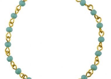 Βραχιόλι Αλυσίδα Ροζάριο Από Ορείχαλκο Επιχρυσωμένο AA29065 14cm - AMOR AMOR - 