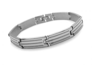 Βραχιόλι ανδρικό από ατσάλι με όμορφο σχέδιο BA233 - Asimenio - 