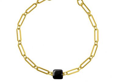 Βραχιόλι Από Ανοξείδωτο Ατσάλι Επιχρυσωμένο Με Χάντρα AA29128 15cm - AMOR AMOR - 