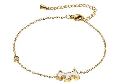 Βραχιόλι Από Ανοξείδωτο Ατσάλι Επιχρυσωμένο Με Σκυλάκι AS28386 - AMOR AMOR - 