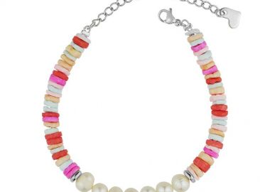 Βραχιόλι Από Ανοξείδωτο Ατσάλι Με Κοχύλια Και Μαργαριτάρι AA29443 - AMOR AMOR - 