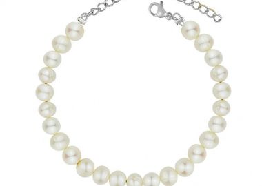 Βραχιόλι Από Ανοξείδωτο Ατσάλι Με Μαργαριτάρια AA29590 20cm - AMOR AMOR - 