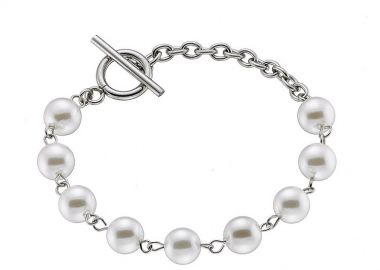 Βραχιόλι Από Ανοξείδωτο Ατσάλι Με Μαργαριτάρια AS25297 - AMOR AMOR - 