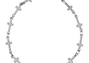 Βραχιόλι Από Ανοξείδωτο Ατσάλι Με Σταυρό TA28944 14cm - AMOR AMOR - 