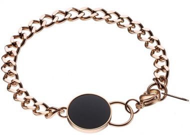 Βραχιόλι Από Ανοξείδωτο Ατσάλι Ροζ Επιχρυσωμένο AS20927 - AMOR AMOR - 